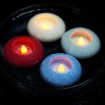 Weddings LED Candle Flicking 3D Flame Real Wax Waterproof Floating Remote