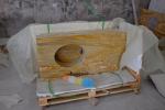Customized Prefab Bathroom Countertops , Imperial Gold Premade Vanity Tops
