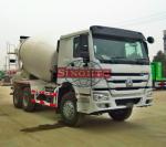 6x4 Concrete Transport Truck HW76 With A / C Cabin 10m3 Drum Volume