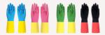 Bicolor Chemical Resistant Latex Gloves Garden Dish Washing Latex Chemical
