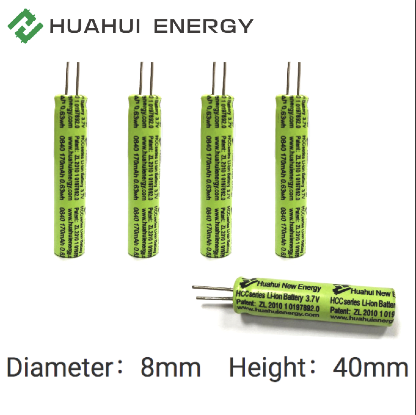 UL Certificated Lithium Ion Battery Cell Rechargeable HCC0840 3.7V 170mAh