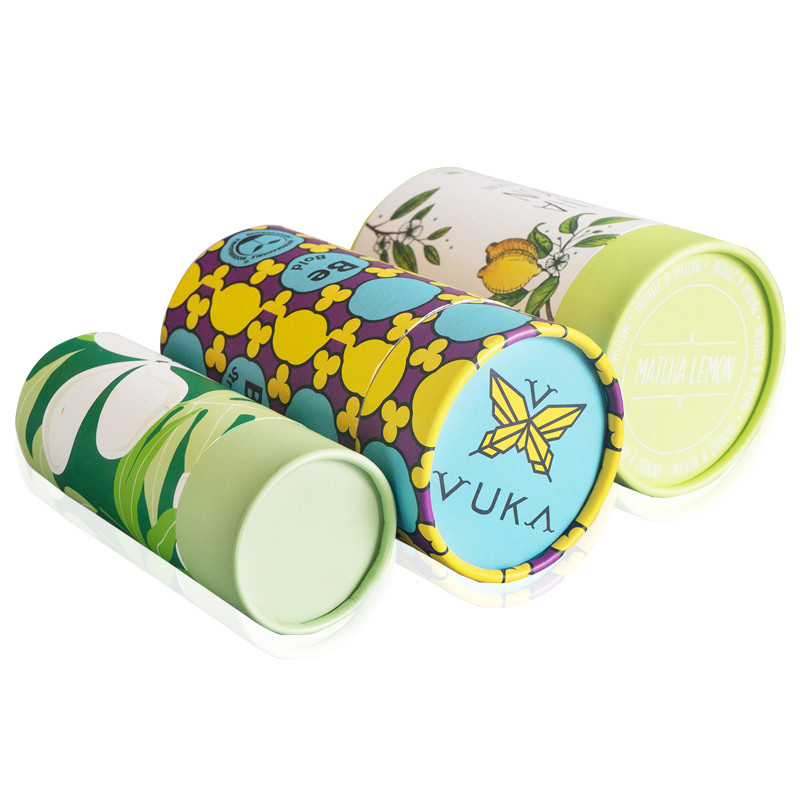 PMS Color Round Paper Tube Packaging BPA Free Spot UV Embossing