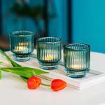 Unique Design Candle Holder Vertical Striped Home Decoration Candle Container