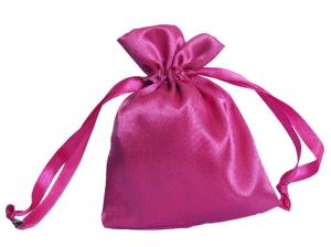 Quality Overlocked 5x7 Promotional Drawstring Bags Gift Silk Satin Pouch wholesale