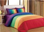 Rainbow Energetic Bedding 7-Color Duvet Cover 4pcs Set Polyester Cotton Bedding