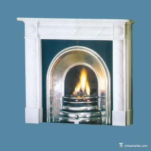 Quality China marble White / Gray Marble Fireplace Surround , Durable Marble Tile Fireplace Hearth wholesale