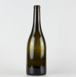 Chardonnay 750ml Custom Glass Bottle with Burgundy Shape and Cork Screen Painting