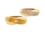 Textured 18k Gold Diamonds OEM 10g Customised Couple Rings