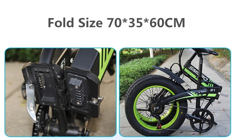 Disc Brake 20 Inch Folding Electric Bike , Brushless Geared 500w Fat Tire Ebike