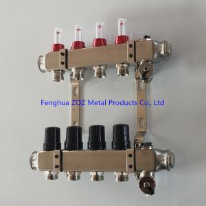 Quality Stainless Steel Central Floor Heating Pipe Manifold , Pex Radiant Floor Heating Manifold Assembly wholesale