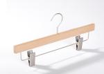 Natural Lotus Wood Clothing Store Hangers With Clips For Displaying Pants