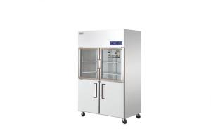 Quality Glass Door Stainless Steel Freezers Double Temperature 220V wholesale