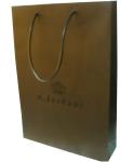 Recyle Paper bag logo foil stamp matt finish varnish ribbon colure for gift