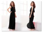 Fashionable Style Scoop Neck Sleeveless Solid Color Bohemian Chiffon Maxi Dress