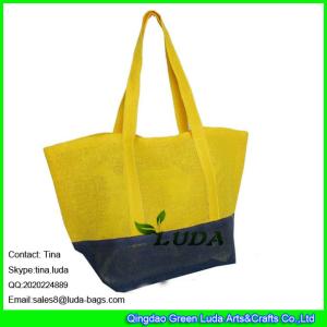 Quality LUDA ladies straw detail shopping bag color block paper straw beach bags wholesale