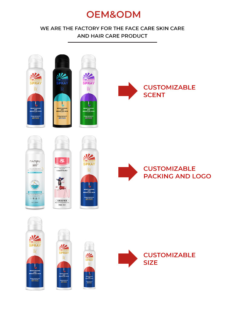 Sunblock Moisturizer Whitening Organic Sunscreen Spray For All Skin