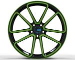 Passenger Car One Piece Forged Wheels Black Green 18x8 22 Inch