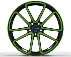 Quality Passenger Car One Piece Forged Wheels Black Green 18x8 22 Inch wholesale