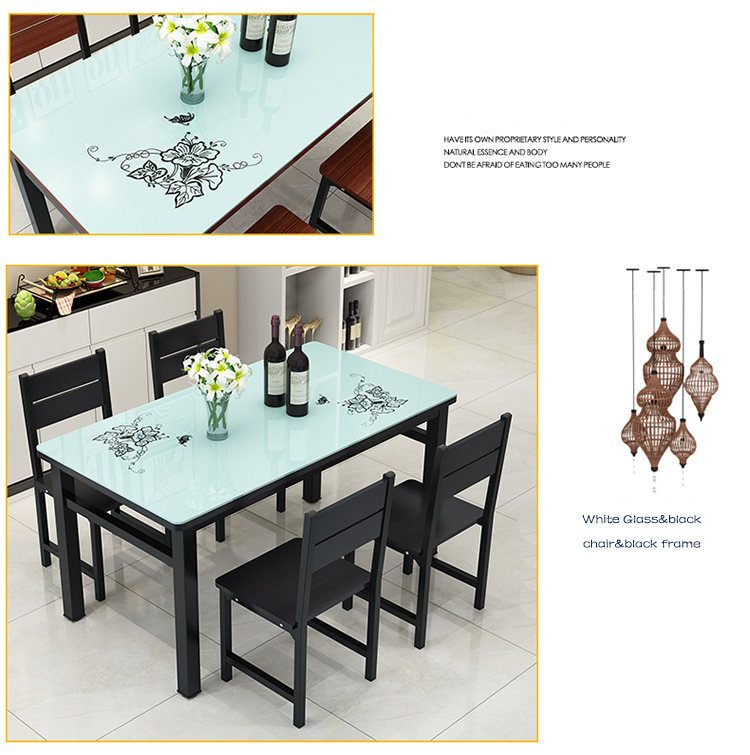 Modern Glass Top Dining Room Table Safety With High Temperature Resistance