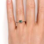 Vintage S925 Sterling Silver Rose Gold Plated Jewelry Green Moss Agate Raw Ring