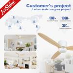 Energy Saving Ceiling Fan 52 Inch 3 Wooden Blades for Home Hotel Office Support