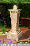 Long Column Marble Effect Wood Rattan Garden Fountain