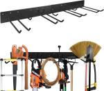 Wall Mount Garden Tool Organizer With Single Tier Heavy Duty Solid Steel Tool