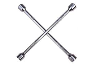 Quality Chrome Car Wheel Wrench Four Way Lug Wrench Dia 17 - 19-21 - 23mm Heads wholesale