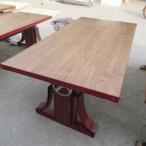 Quality Adjustable Height Distressed Pine Wood Dining Table With Metal Legs wholesale