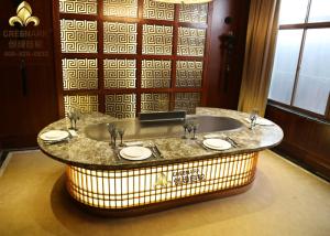 Quality Japanese Style Oval Shape Stainless Stell Teppanyaki Grill Catering Equipment wholesale