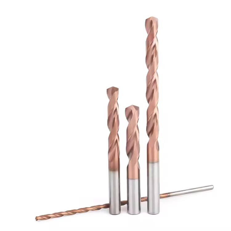 HRC55 Carbide Drill Bits Straight Shank Tungsten Drill Bits External Cooling Twist Drill Bits for Alloy Steel