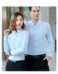 Covered Button Closure Shirts for Men and Women Custom Logo Casual Office Wear