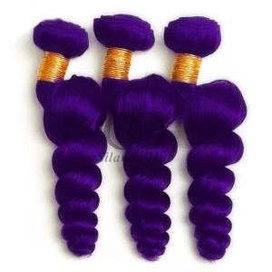 Quality Purple Loose Wave Remy Human Hair Bundles Sew In Weave Bundles Brazilian Bundle Deals wholesale