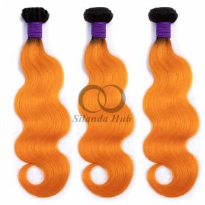 Quality #T1B/Orange Body Wave Remy Human Hair Bundles Sew In Weave Bundles Brazilian Bundle Deals wholesale