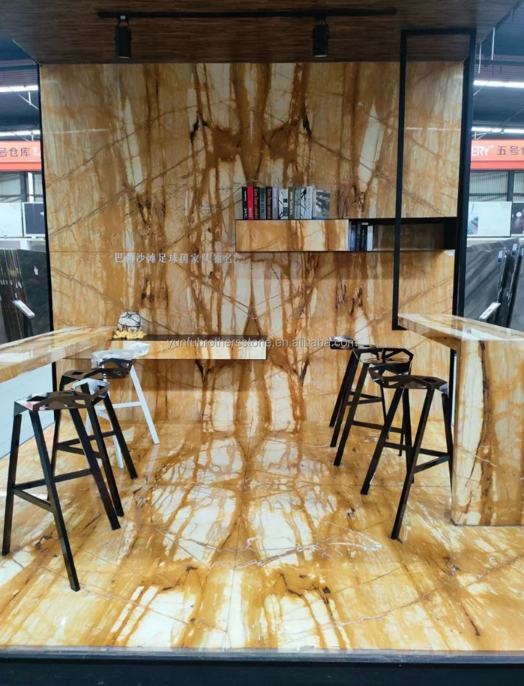 Modern Design Style Italy Luxury Big Slab Sienna Golden Marble Tile for Hotel Wall Panel and Table