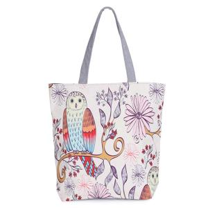 Quality Floral Printed Womens Cartoon Canvas Bags Shopper Tote With Cotton Handle wholesale