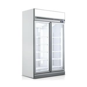 China Supermarket Refrigeration Equipment Double Door Vertical Display Refrigerator on sale