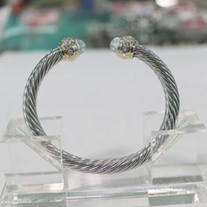 Quality (B-06) Cable Classics Bracelet with white topaz and crystal Fashion Design Jewelry wholesale