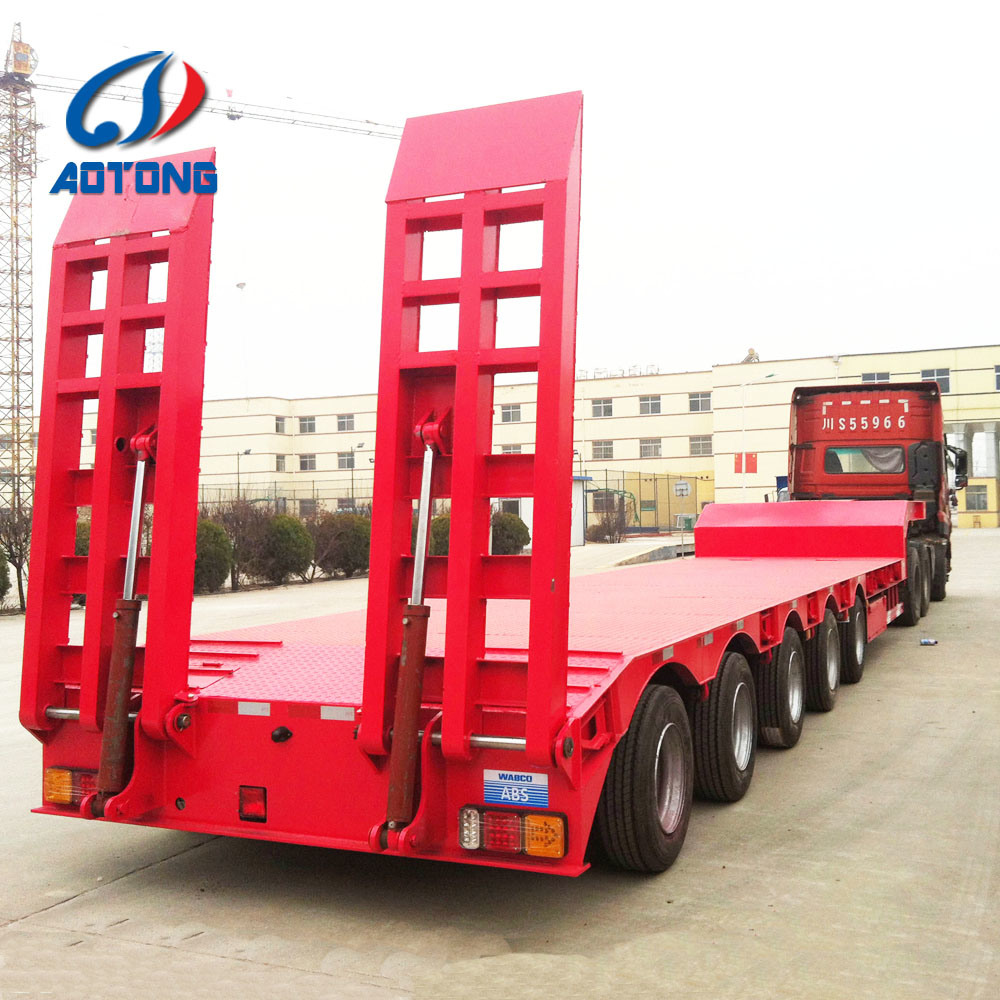 100ton Detachable Gooseneck Dropdeck Semi-Trailer for 5 Axle Steering Low Bed Trailer