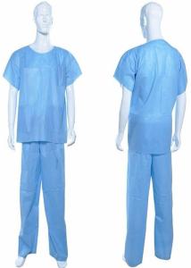 Quality Short Sleeves Navy Disposable Coverall Suit , Medical Scrub Suit ISO Approved wholesale
