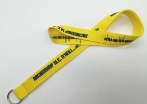 Quality Yellow color professionnal customized silk screened lanyard with any logo wholesale
