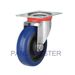 Quality 125mm Industrial Caster Wheels 150Kg Super Elastic Rubber Wheels wholesale