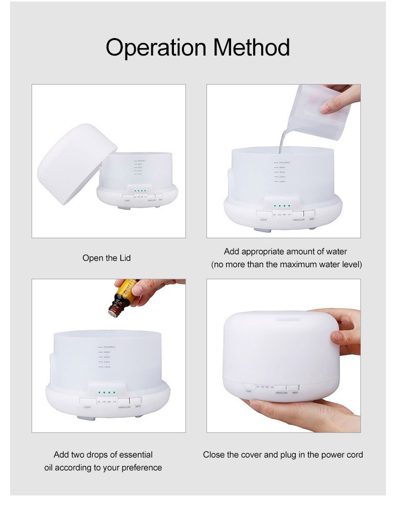 HOMEFISH Ultrasonic Aroma Humidifier Diffuser Humidistat DC 24V 0.5A
