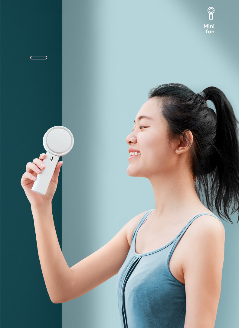 Bladeless Portable USB Handheld Fan 10hrs Outdoor Cooling 180 Degree Rotation