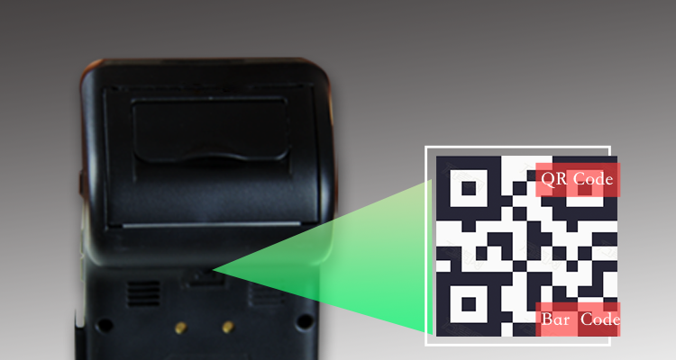 Quick Print Handheld POS System with HD720P 5.5inch Display 7.4V Battery and NFC Card Reader