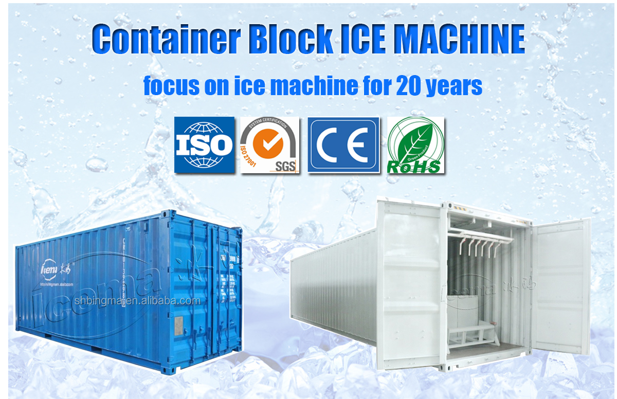 Emerson 3 Ton Directly Cooling ICEMA Containerized Block Ice Plant
