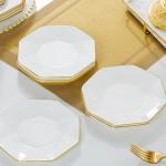 Gold Rim Gloss Glaze A Grade Contemporary Dinnerware Sets For Wedding