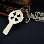 925 Silver Plated Titanium Stainless Steel Cross Pendant Vintage Old Necklace