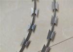 Mesh Concertina Barbed Wire For Razor Blade Fencing , Galvanized Barbed Wire