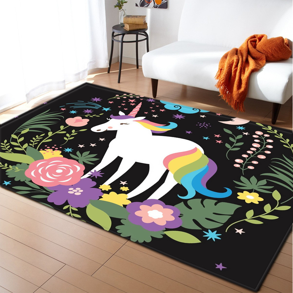 Cartoon Unicorn Carpet Floor Mat with a minimum order and custom design